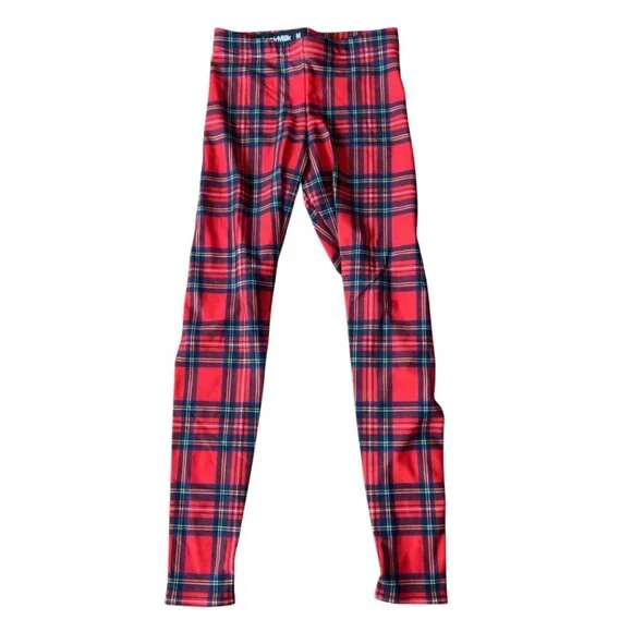 Black Milk Red Tartan Leggings Size Medium - Picture 1 of 8